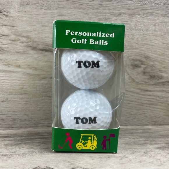 2 New Golf Balls - Tom - Gift Present Golfing Sports - Picture 1 of 3